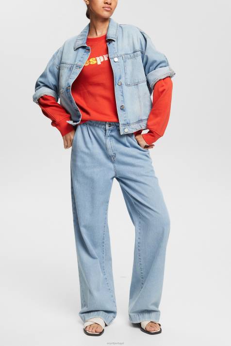 moletons e moletons laranja vermelho mulheres Esprit moletom casual com estampa de logo NBHL366