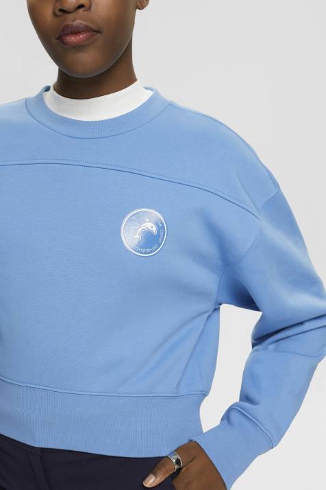 moletons e moletons lavanda azul claro mulheres Esprit moletom cortado NBHL156