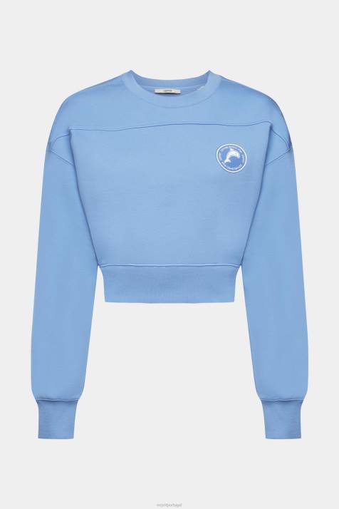 moletons e moletons lavanda azul claro mulheres Esprit moletom cortado NBHL156