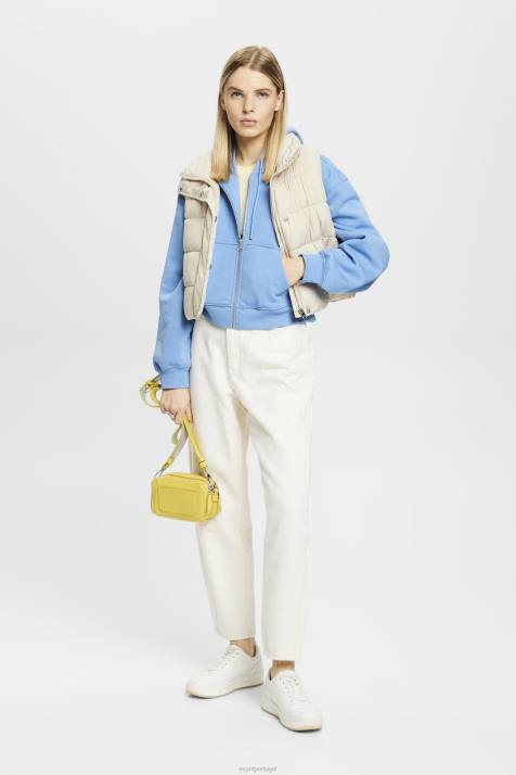 moletons e moletons lavanda azul claro mulheres Esprit moletom cropped com zíper e logo estampado nas costas NBHL166