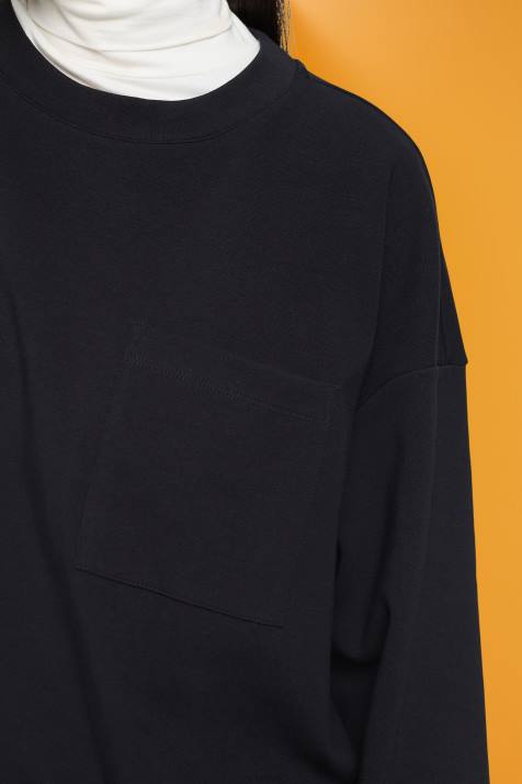 moletons e moletons preto mulheres Esprit moletom com cordão na barra NBHL401