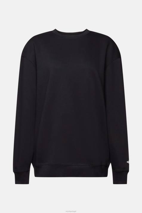 moletons e moletons preto mulheres Esprit moletom pulôver com mistura de algodão NBHL27