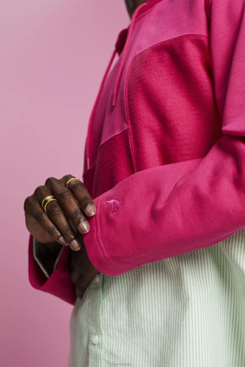 moletons e moletons rosa fúcsia mulheres Esprit moletom cropped com patchwork NBHL290