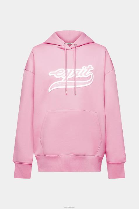 moletons e moletons rosa mulheres Esprit moletom com estampa de logo NBHL172