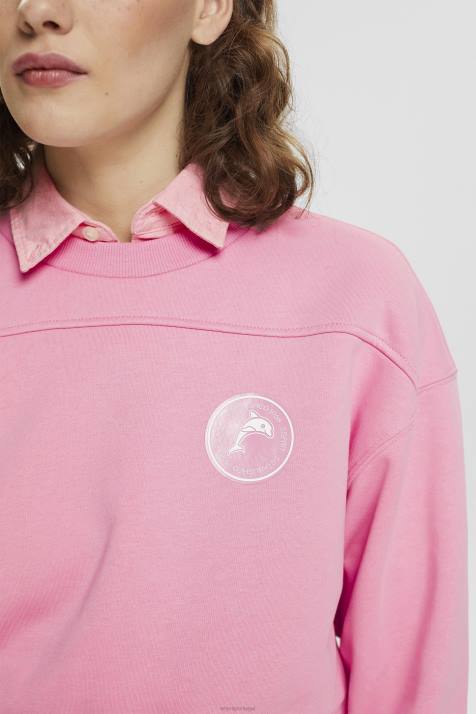 moletons e moletons rosa mulheres Esprit moletom cortado NBHL157