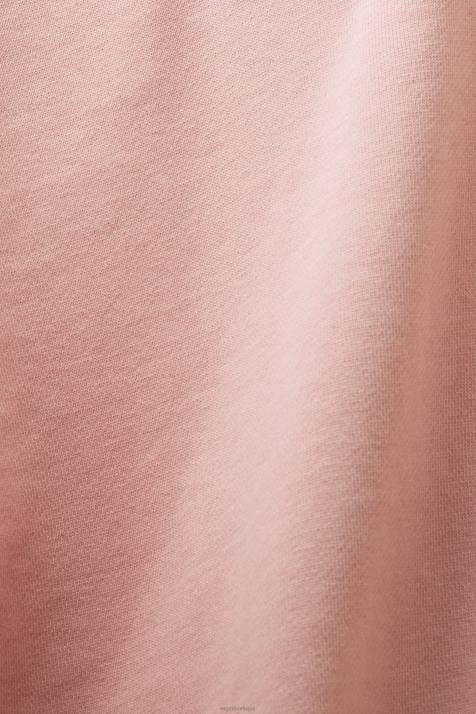 moletons e moletons rosa velho mulheres Esprit moletom com logo bordado, algodão orgânico NBHL9