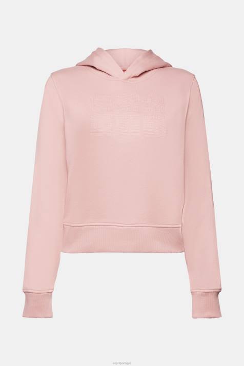 moletons e moletons rosa velho mulheres Esprit moletom com logo bordado, algodão orgânico NBHL9