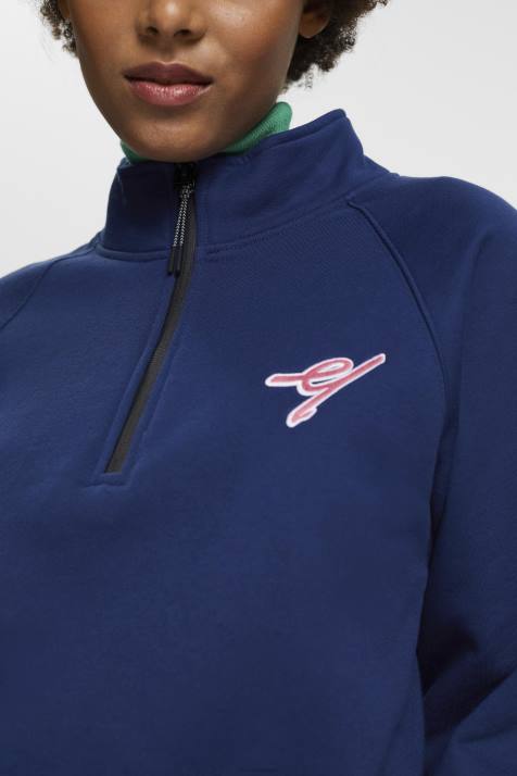 moletons e moletons tinta mulheres Esprit moletom com meio zíper NBHL162