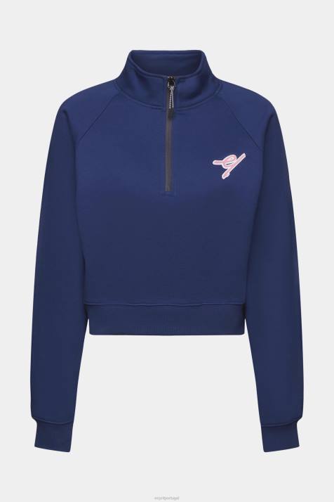 moletons e moletons tinta mulheres Esprit moletom com meio zíper NBHL162