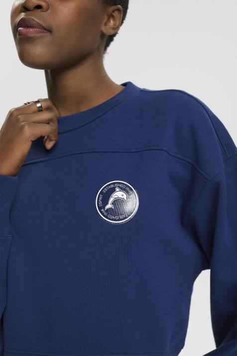 moletons e moletons tinta mulheres Esprit moletom cortado NBHL155