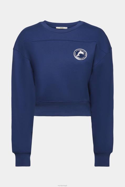 moletons e moletons tinta mulheres Esprit moletom cortado NBHL155