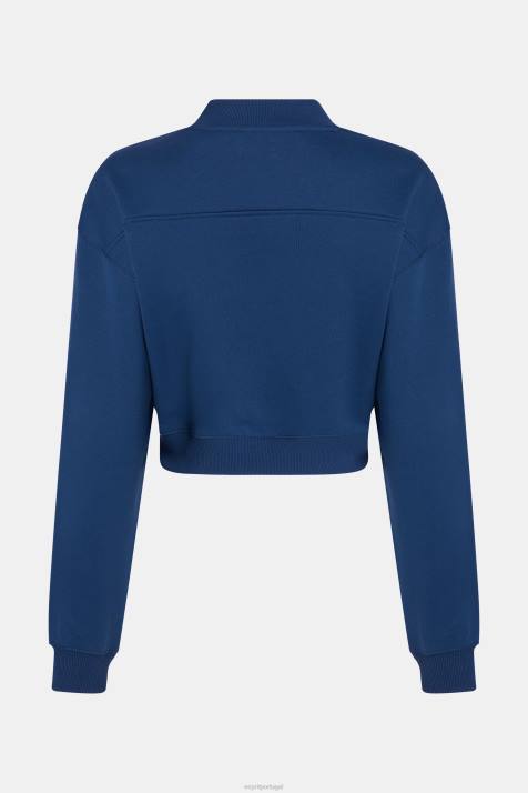 moletons e moletons tinta mulheres Esprit moletom cropped com patch de time do colégio NBHL419