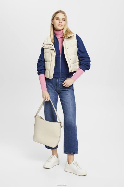 moletons e moletons tinta mulheres Esprit moletom cropped com zíper e logo estampado nas costas NBHL165