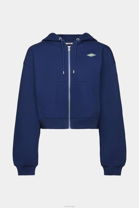 moletons e moletons tinta mulheres Esprit moletom cropped com zíper e logo estampado nas costas NBHL165