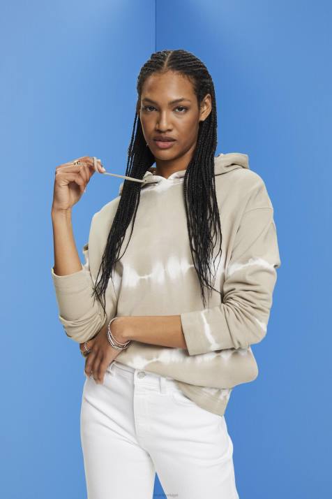 moletons e moletons verde empoeirado mulheres Esprit moletom tie-dye NBHL296