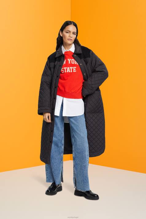 moletons e moletons vermelho mulheres Esprit suéter teddy borg moletom colegial NBHL323