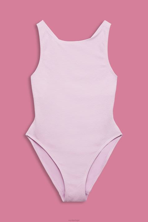 nadar lilás mulheres Esprit maiô com textura cruzada nas costas NBHL80