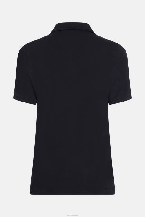 pólos preto mulheres Esprit pólo clássico do clube de tênis golfinho NBHL493
