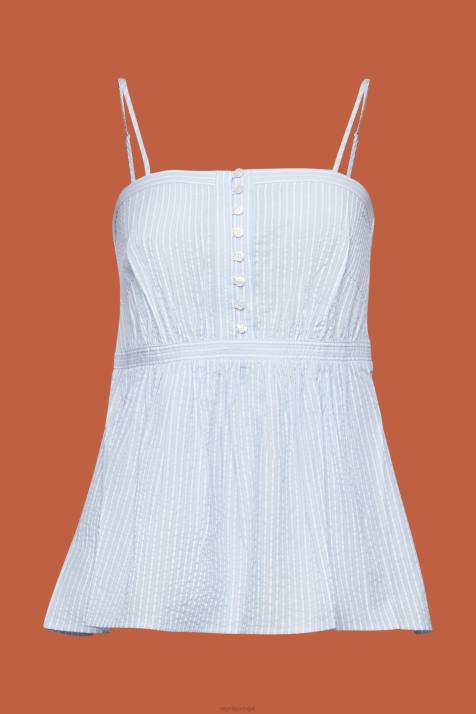 principal azul claro mulheres Esprit top cami texturizado NBHL225