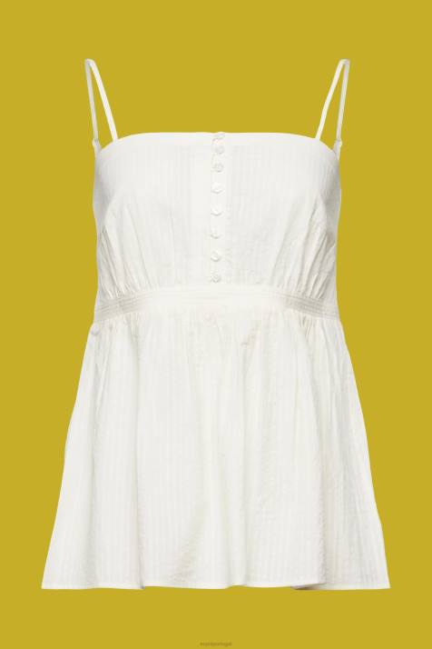 principal branco mulheres Esprit top cami texturizado NBHL224
