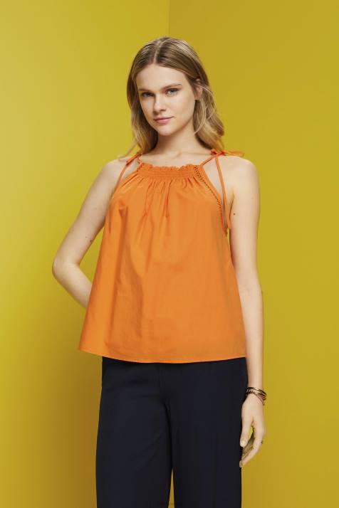 principal laranja mulheres Esprit top camisola com bata, tencel NBHL199