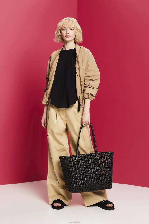 principal preto mulheres Esprit blusa de gola alta NBHL223