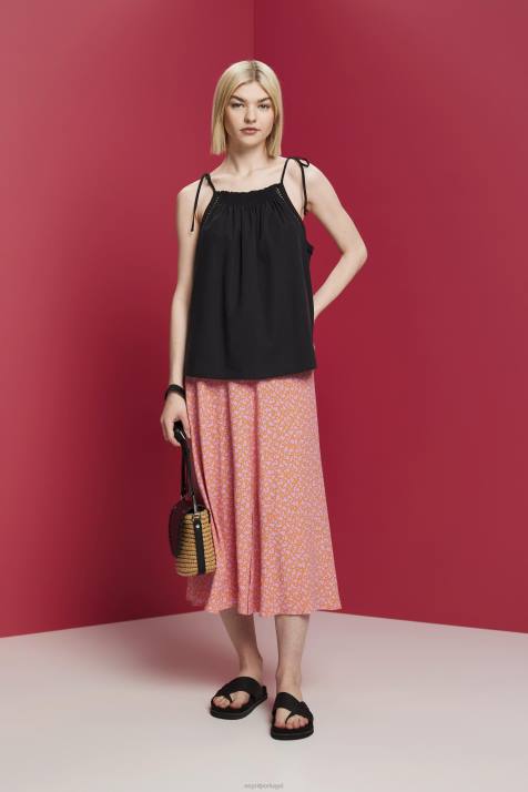 principal preto mulheres Esprit top camisola com bata, tencel NBHL198