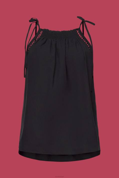 principal preto mulheres Esprit top camisola com bata, tencel NBHL198