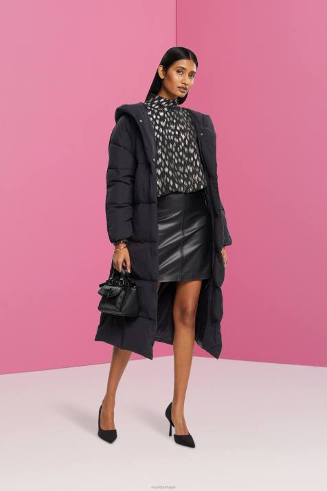 saias preto mulheres Esprit mini saia de couro sintético NBHL400