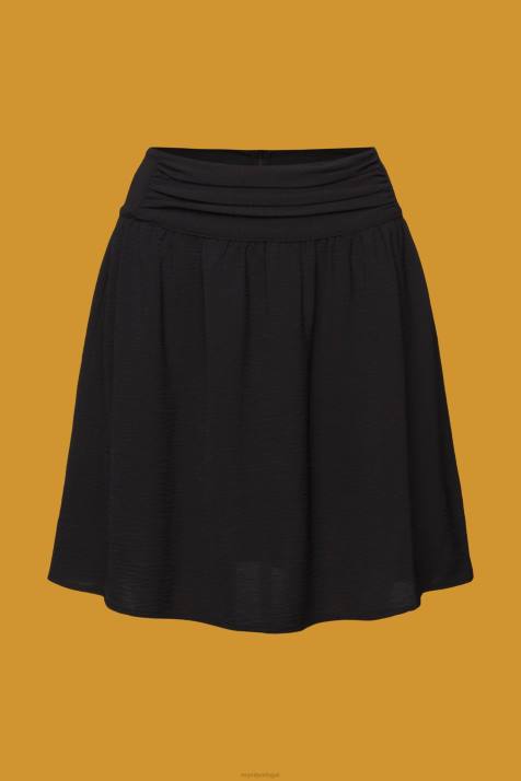 saias preto mulheres Esprit mini-saia de crepe NBHL262
