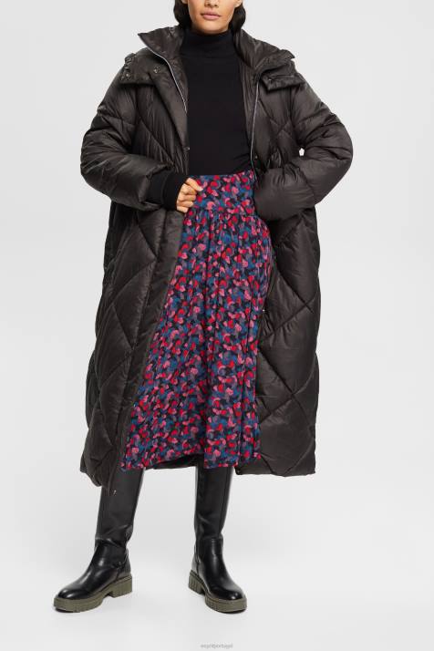 saias rosa mulheres Esprit saia midi estampada com franzido NBHL421