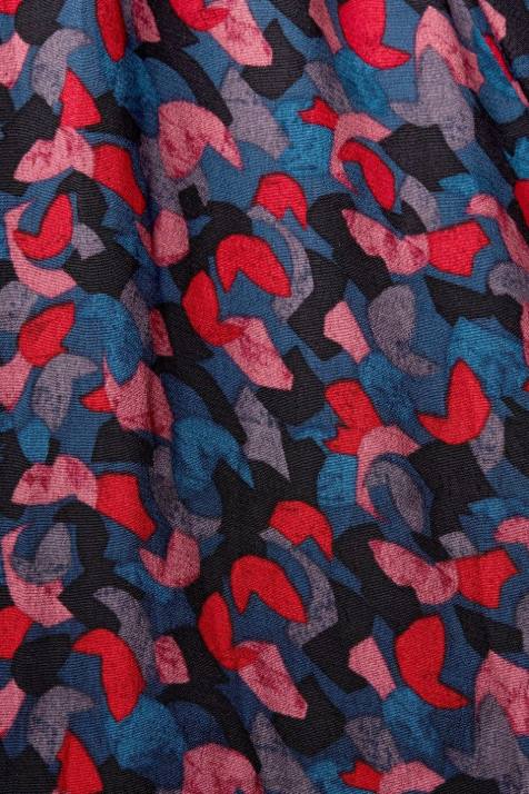 saias rosa mulheres Esprit saia midi estampada com franzido NBHL421