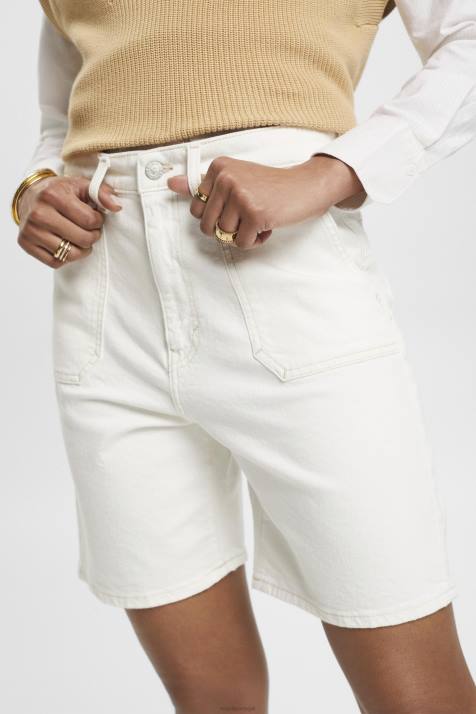 shorts off white mulheres Esprit shorts de cintura alta NBHL264