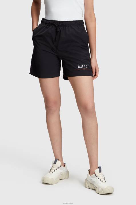 shorts preto mulheres ESPRIT x Rest & Recreation shorts corta vento cápsula NBHL474