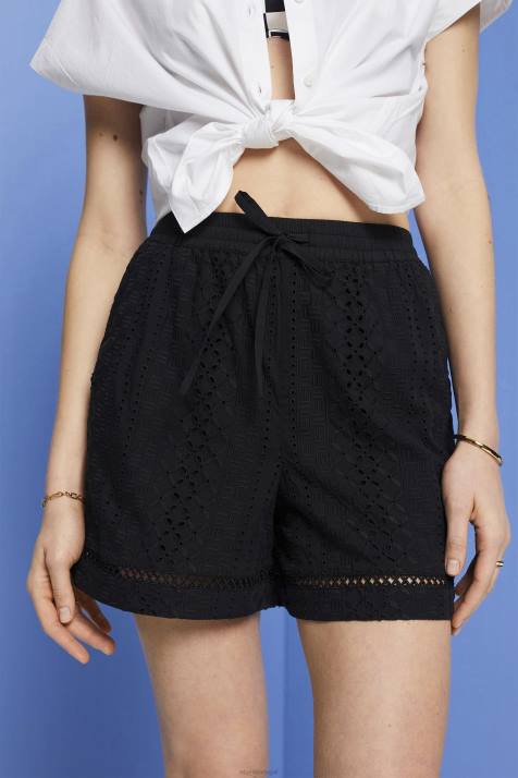 shorts preto mulheres Esprit shorts bordados, lenzing ecovero NBHL210