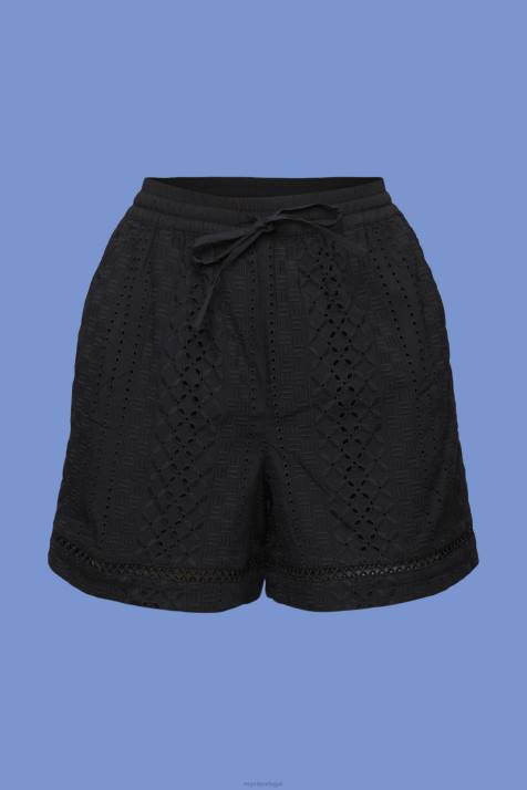 shorts preto mulheres Esprit shorts bordados, lenzing ecovero NBHL210