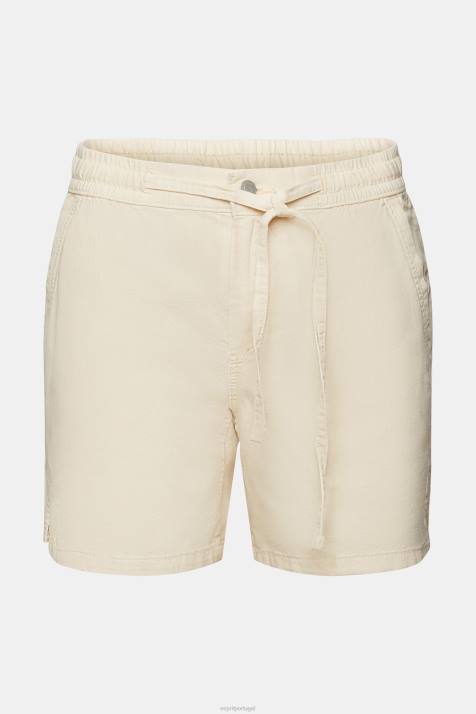 shorts rosa pastel mulheres Esprit shorts casuais com cós elástico NBHL299