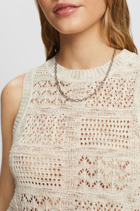 suéteres areia mulheres Esprit suéter sem mangas NBHL7