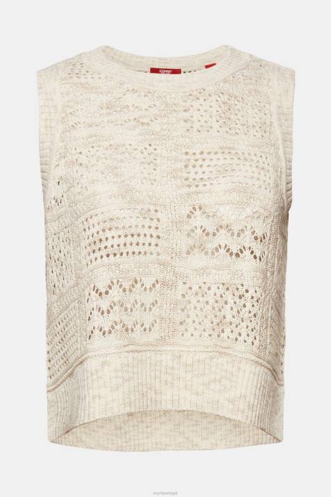 suéteres areia mulheres Esprit suéter sem mangas NBHL7
