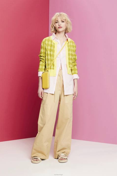 suéteres branco mulheres Esprit cardigã argyle NBHL85