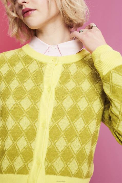 suéteres branco mulheres Esprit cardigã argyle NBHL85