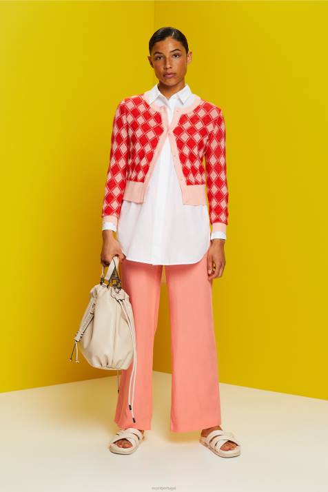 suéteres branco mulheres Esprit cardigã argyle NBHL86