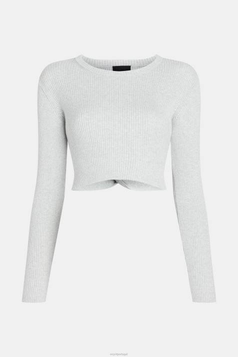 suéteres branco mulheres Esprit suéter metálico torcido nas costas NBHL357