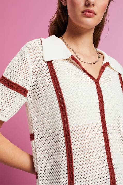 suéteres gelo mulheres Esprit suéter polo manga curta NBHL105