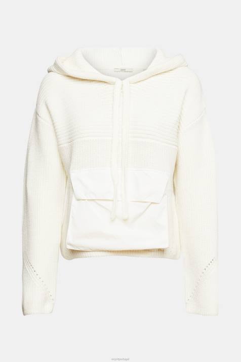 suéteres off white mulheres Esprit jumper de malha com capuz NBHL563