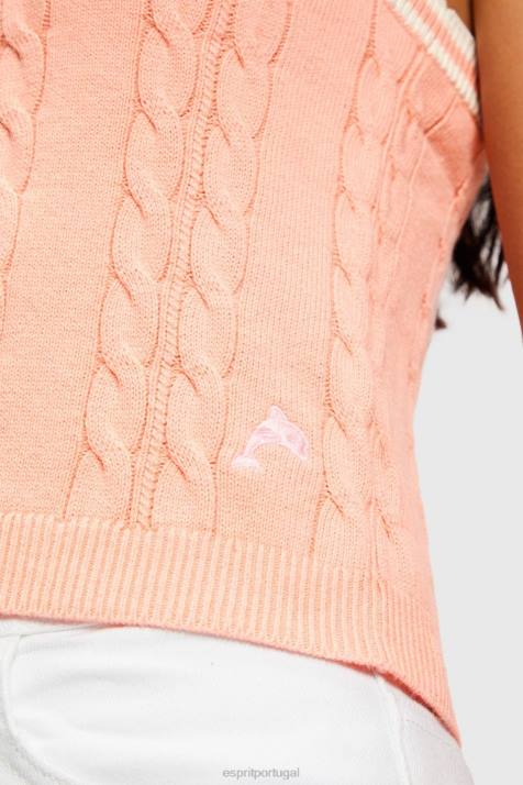suéteres rosa mulheres Esprit Camisola de suéter com logo de golfinho NBHL410