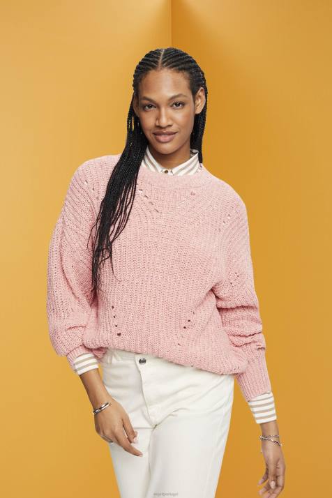 suéteres rosa mulheres Esprit jumper de malha NBHL273