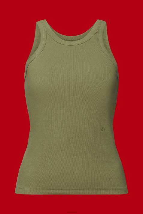 tanque Oliva mulheres Esprit top com nervuras NBHL283