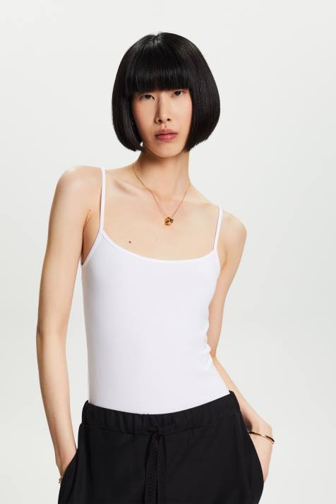 tanque branco mulheres Esprit regata com alça espaguete NBHL36
