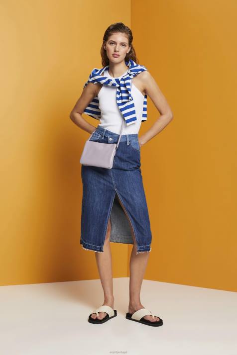 tanque branco mulheres Esprit top com nervuras NBHL281